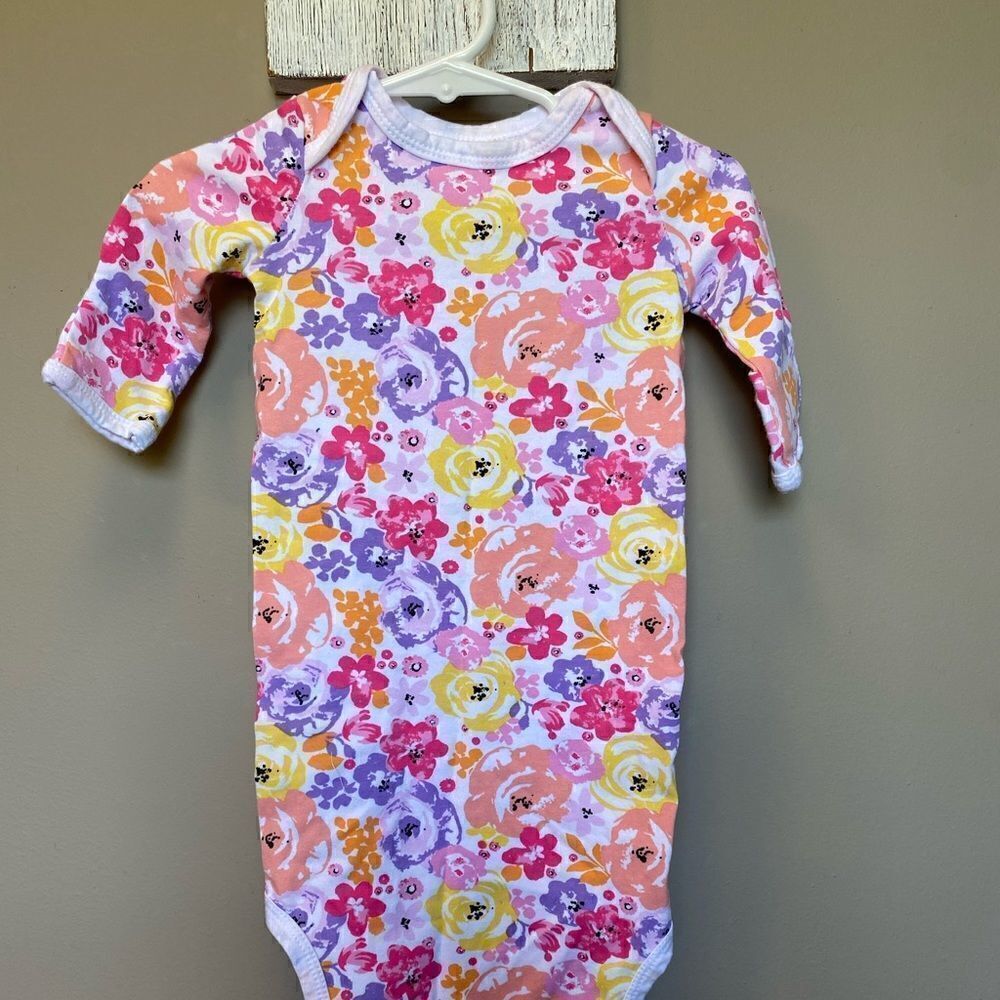 Baby Essentials 3 Month Floral Toe Knot Gown